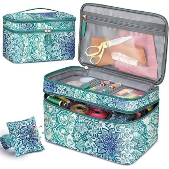Sewing Accessories Storage and Organizer Case, Double-Layer Sewing Kits - Picture 8 of 8